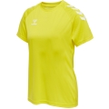 hummel Sport-Shirt hmlCORE XK Core Poly (Interlock-Stoff) Kurzarm gelb Damen