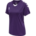 hummel Sport-Shirt hmlCORE XK Poly Jersey (robuster Doppelstrick) Kurzarm violett/weiss Damen