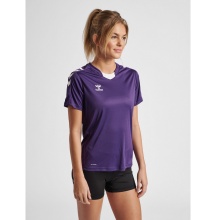 hummel Sport-Shirt hmlCORE XK Poly Jersey (robuster Doppelstrick) Kurzarm violett/weiss Damen