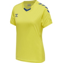 hummel Sport-Shirt hmlCORE XK Poly Jersey (robuster Doppelstrick) Kurzarm gelb/blau Damen