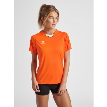 hummel Sport-Shirt hmlCORE XK Poly Jersey (robuster Doppelstrick) Kurzarm orange Damen