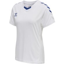 hummel Sport-Shirt hmlCORE XK Poly Jersey (robuster Doppelstrick) Kurzarm weiss/blau Damen