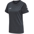 hummel Sport/Freizeit-Shirt hmlGO Cotton (Baumwolle) Kurzarm dunkelgrau Damen