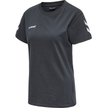 hummel Sport/Freizeit-Shirt hmlGO Cotton (Baumwolle) Kurzarm dunkelgrau Damen