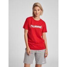 hummel Sport/Freizeit-Shirt hmlGO Cotton Big Logo (Baumwolle) Kurzarm rot Damen