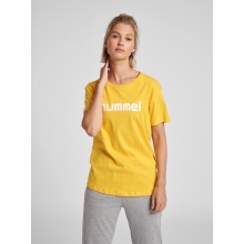 hummel Sport/Freizeit-Shirt hmlGO Cotton Big Logo (Baumwolle) Kurzarm gelb Damen