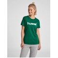 hummel Sport/Freizeit-Shirt hmlGO Cotton Big Logo (Baumwolle) Kurzarm dunkelgrün Damen
