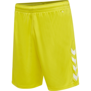 hummel Sporthose hmlCORE XK Poly Shorts (robuster Doppelstrick, ohne Seitentaschen) kurz gelb Herren