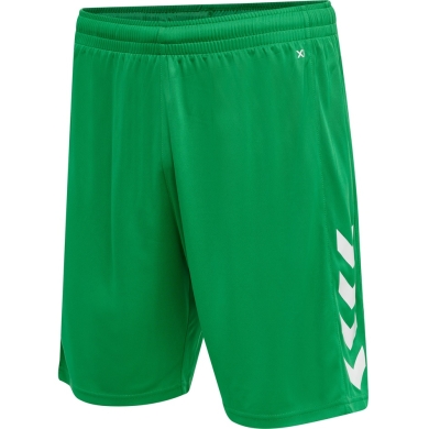 hummel Sporthose hmlCORE XK Poly Shorts (robuster Doppelstrick, ohne Seitentaschen) kurz grün Herren