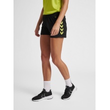 hummel Sporthose hmlCORE XK Poly Shorts (robuster Doppelstrick, ohne Seitentaschen) Kurz schwarz/limegrün Damen