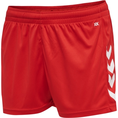 hummel Sporthose hmlCORE XK Poly Shorts (robuster Doppelstrick, ohne Seitentaschen) kurz rot Damen