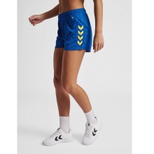 hummel Sporthose hmlCORE XK Poly Shorts (robuster Doppelstrick, ohne Seitentaschen) Kurz blau/gelb Damen