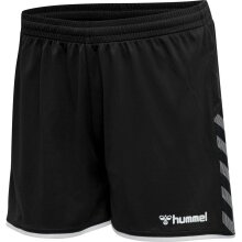 hummel Sporthose hmlAUTHENTIC Poly Shorts (leichter Jerseystoff, ohne Seitentaschen) kurz schwarz/weiss Damen