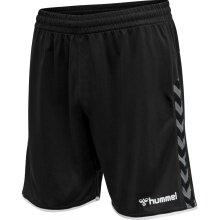 hummel Sporthose hmlAUTHENTIC Poly Shorts (leichter Jerseystoff, ohne Seitentaschen) kurz schwarz/weiss Herren