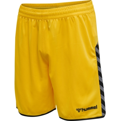 hummel Sporthose hmlAUTHENTIC Poly Shorts (leichter Jerseystoff, ohne Seitentaschen) kurz gelb/schwarz Herren