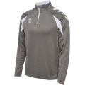 hummel Sport-Langarmshirt hmlCORE 2.0 Half Zip (optimale Bewegungsfreiheit) grau/weiss Herren