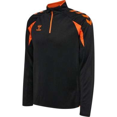 hummel Sport-Langarmshirt hmlCORE 2.0 Half Zip (optimale Bewegungsfreiheit) schwarz/orange Herren