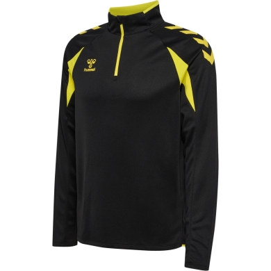 hummel Sport-Langarmshirt hmlCORE 2.0 Half Zip (optimale Bewegungsfreiheit) schwarz/gelb Herren