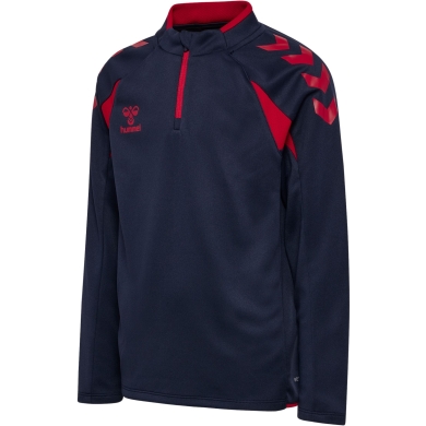 hummel Sport-Langarmshirt hmlCORE 2.0 Half Zip (optimale Bewegungsfreiheit) marineblau/rot Jungen