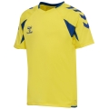 hummel Sport-Shirt hmlCORE 2.0 (rec. Polyester, optimale Bewegungsfreiheit) kurzarm gelb/blau Jungen