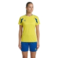 hummel Sport-Shirt hmlCORE 2.0 (rec. Polyester, optimale Bewegungsfreiheit) kurzarm gelb/blau Damen