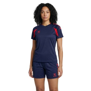 hummel Sport-Shirt hmlCORE 2.0 (rec. Polyester, optimale Bewegungsfreiheit) kurzarm marineblau/rot Damen