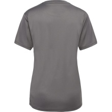 hummel Sport-Shirt hmlESSENTIAL (100% rec. Polyester) Kurzarm dunkelgrau Damen