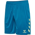 hummel Sporthose hmlCORE 2.0 Shorts (angenehmes Tragegefühl) kurz blau/limegrün Herren