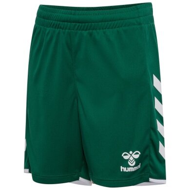 hummel Sporthose hmlCORE 2.0 Shorts (angenehmes Tragegefühl) dunkelgrün/weiss Kinder