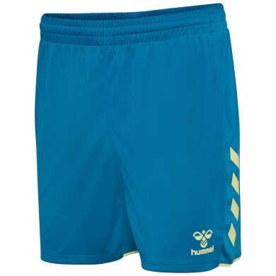 hummel Sporthose hmlCORE 2.0 Shorts (angenehmes Tragegefühl) kurz blau/limegrün Damen