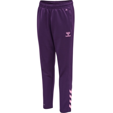 hummel Sporthose hmlCORE XK Poly Pants (Polyester-Sweatstoff, mit Reißverschlusstaschen) Lang violett Kinder