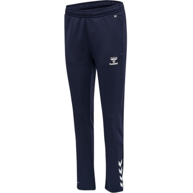 hummel Sporthose hmlCORE XK Poly Pants (Polyester-Sweatstoff, mit Reißverschlusstaschen) lang marineblau Damen