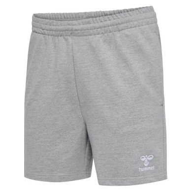 hummel Freizeithose hmlGO 2.0 Sweatshorts (Bio-Baumwolle) kurz grau Damen
