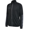 hummel Sport-Trainingsjacke hmlAUTHENTIC Poly Zip (gestrickter Polyester, mit Reißverschlusstaschen) schwarz/grau Herren