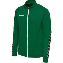 hummel Sport-Trainingsjacke hmlAUTHENTIC Poly Zip (gestrickter Polyester, mit Reißverschlusstaschen) dunkelgrün Herren