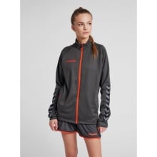 hummel Sport-Trainingsjacke hmlAUTHENTIC Poly Zip (gestrickter Polyester, mit Reißverschlusstaschen) asphaltgrau Damen