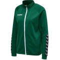 hummel Sport-Trainingsjacke hmlAUTHENTIC Poly Zip (gestrickter Polyester, mit Reißverschlusstaschen) dunkelgrün Damen