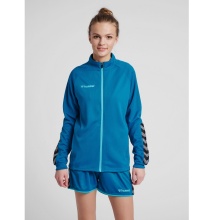 hummel Sport-Trainingsjacke hmlAUTHENTIC Poly Zip (gestrickter Polyester, mit Reißverschlusstaschen) tealblau Damen
