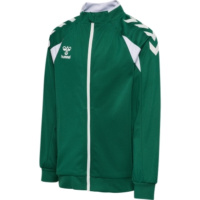 hummel Trainingsjacke hmlCORE 2.0 Track Zip (100% rec. Polyester) dunkelgrün/weiss Jungen