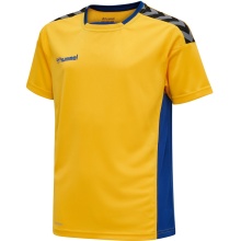 hummel Sport-Tshirt hmlAUTHENTIC Poly Jersey (leichter Jerseystoff) Kurzarm gelb/blau Kinder