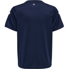 hummel Sport-Tshirt hmlCORE XK Poly Jersey (robuster Doppelstrick) Kurzarm marineblau Kinder
