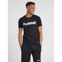 hummel Sport/Freizeit-Tshirt hmlGO Cotton Big Logo (Baumwolle) Kurzarm schwarz Herren