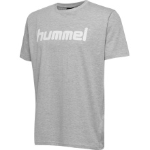 hummel Sport/Freizeit-Tshirt hmlGO Cotton Big Logo (Baumwolle) Kurzarm grau Herren