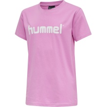 hummel Sport/Freizeit-Tshirt hmlGO Cotton Big Logo (Baumwolle) Kurzarm orchidpink Kinder