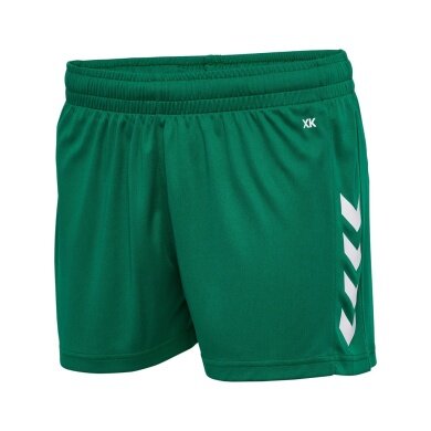 hummel Sporthose hmlCORE XK Poly Shorts (robuster Doppelstrick, ohne Seitentaschen) kurz dunkelgrün Damen
