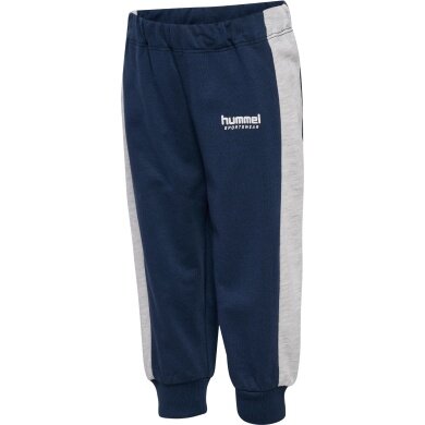 hummel Freizeit-Jogginghose hmlMINI Loose ADJ Waist Pant (Bio-Baumwolle) lang dunkelblau/grau Kleinkinder