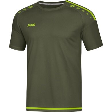 JAKO Sport-Tshirt Trikot Striker 2.0 KA (100% Polyester Keep Dry) Kurzarm khakibraun/neongrün Jungen