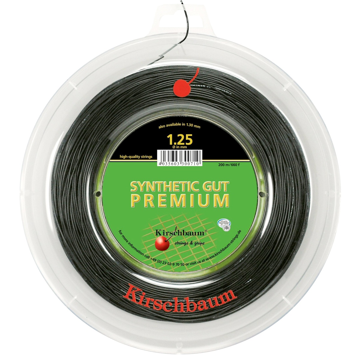 Kirschbaum Synthetic Gut Premium 1,25 mm 200 m Tennissaiten 0,26€/m 