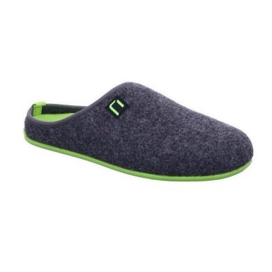 nanga Hausschuhe Pantoffel Wool Slipper - 100% Schurwolle - grau/grün (Größe 43-46)