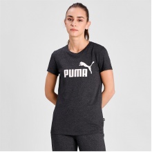 Puma Fitness-Shirt Essentials Logo (100% Baumwolle) dunkelgrau Damen